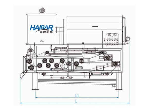 HTB Belt Filter Press Combined Rotary Drum Thickener, Standard Type